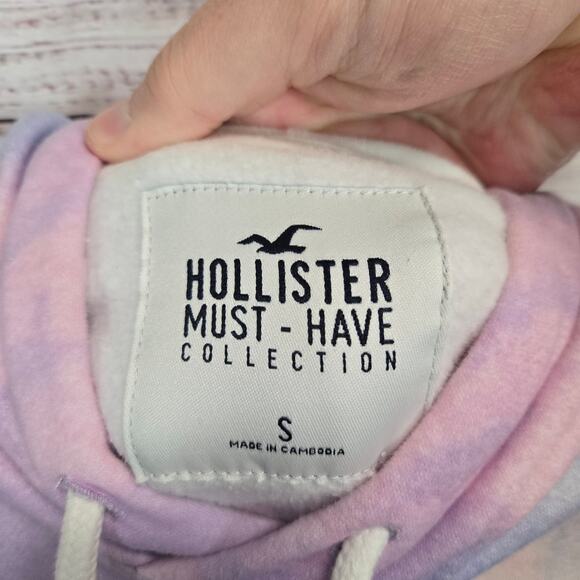 Hollister Must Have Collection Tie Dye Hood Sweatshirt S Pastel Pullover Sweater - Picture 4 of 10